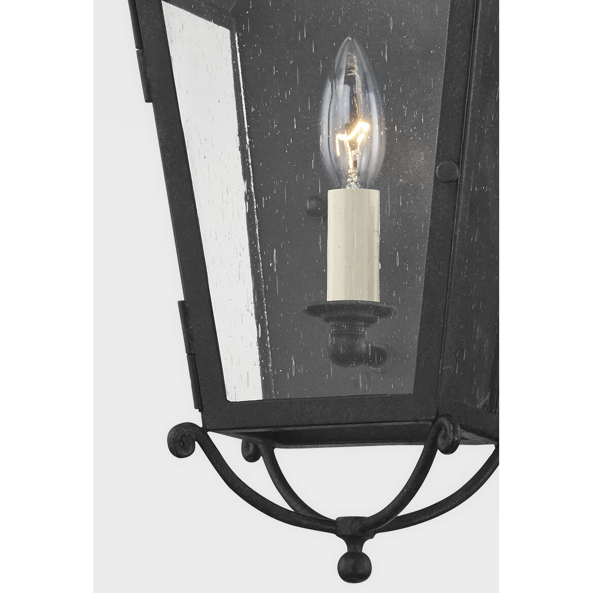 Santa Barbara County 1 Light 17 inch French Iron Outdoor Wall Sconce, Small