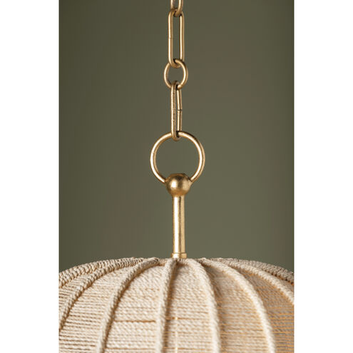 Lonnie 3 Light 15.25 inch Vintage Gold Leaf Pendant Ceiling Light