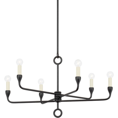 Orson 6 Light 30.75 inch Black Iron Chandelier Ceiling Light