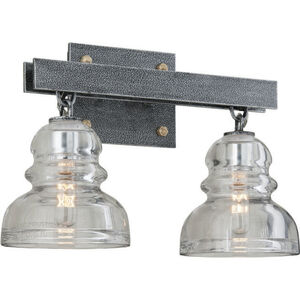 Menlo Park 2 Light 15 inch Old Silver Bath And Vanity Wall Light