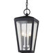 Mariden 3 Light 9 inch Textured Iron Outdoor Hanging Lantern