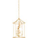 Adrienne 3 Light 11.5 inch Vintage Gold Leaf Indoor Lantern Ceiling Light