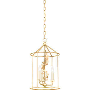 Adrienne 3 Light 11.5 inch Vintage Gold Leaf Indoor Lantern Ceiling Light