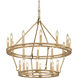 Sutton 20 Light 32 inch Champagne Leaf Chandelier Ceiling Light