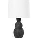 Miles 26.5 inch 75.00 watt Ceramic Etched Black Table Lamp Portable Light