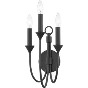 Cate 3 Light 8 inch Forged Iron Wall Sconce Wall Light