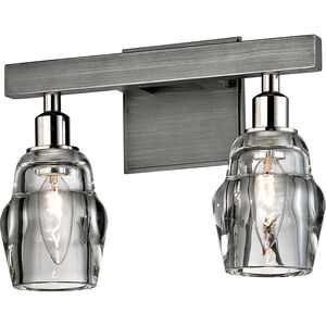 Citizen 2 Light 12.25 inch Graphite and Polished Nickel Bath and Vanity Wall Light
