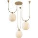 Jove 3 Light 35.5 inch Patina Brass Chandelier Ceiling Light