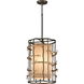 Adirondack 3 Light 13 inch Graphite And Silver Leaf Pendant Ceiling Light