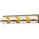 Ace 4 Light 27 inch Textured Bronze/Brushed Brass Bath Vanity Wall Light