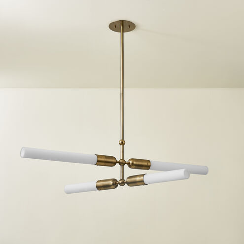 Darby 4 Light 36.75 inch Patina Brass Chandelier Ceiling Light