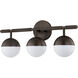 Enson 3 Light 19.25 inch Bronze Bath and Vanity Wall Light