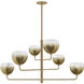 August 6 Light 45 inch Patina Brass Chandelier Ceiling Light