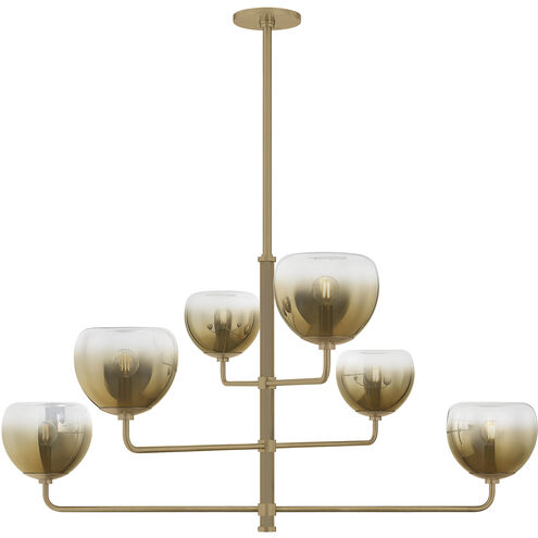 August 6 Light 45 inch Patina Brass Chandelier Ceiling Light