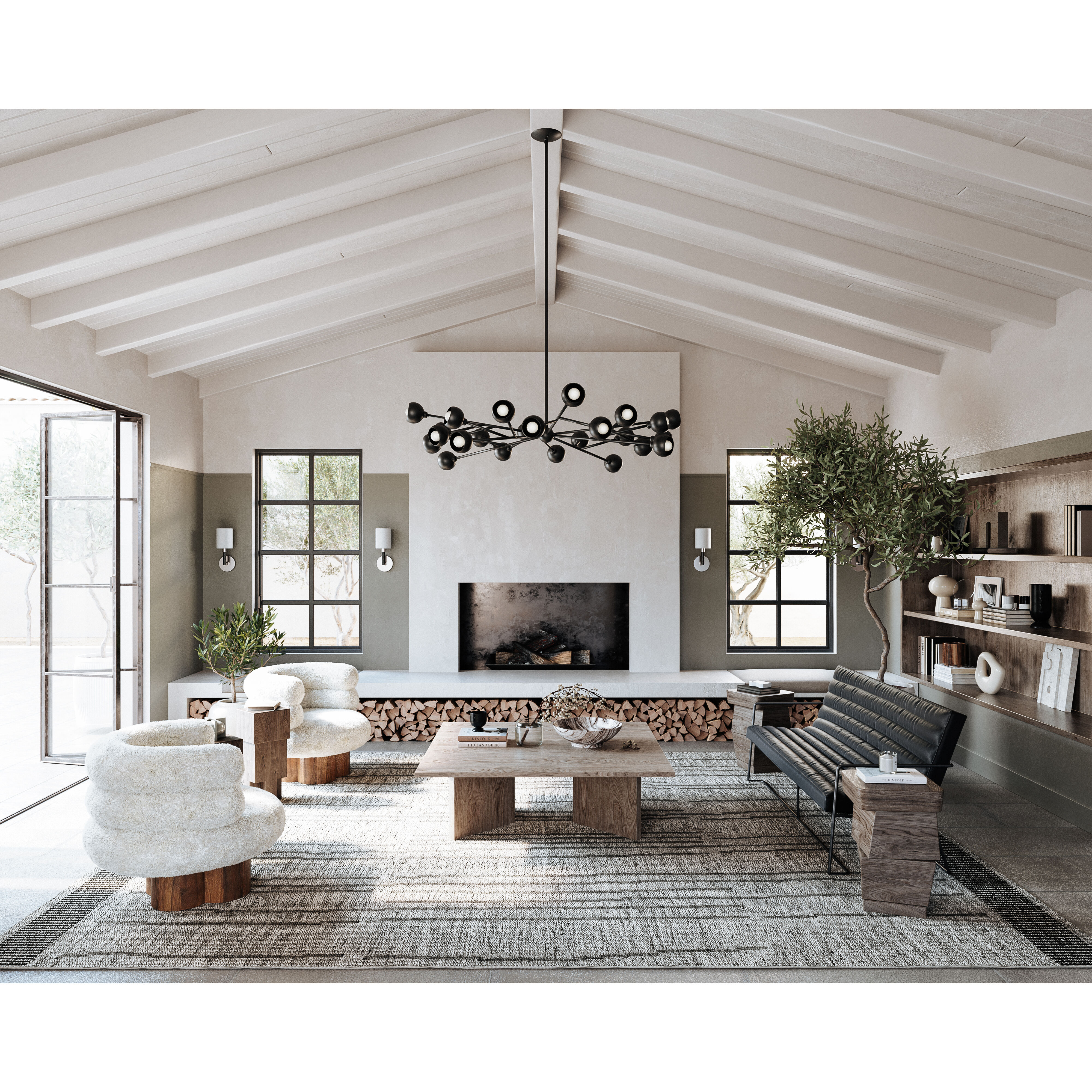 Colt 24 Light 55 inch Soft Black Chandelier Ceiling Light