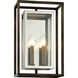 Morgan 2 Light 17 inch Bronze With Polished Stainless Outdoor Wall Sconce
