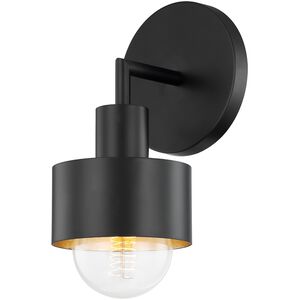 North 1 Light 5 inch Soft Black/Gold Leaf Wall Sconce Wall Light