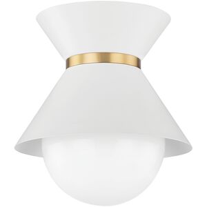 Scout 1 Light 10 inch Soft White/Patina Brass Flush Mount Ceiling Light