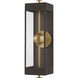 Garvey LED 21 inch Textured Bronze and Patina Brass Outdoor Wall Sconce