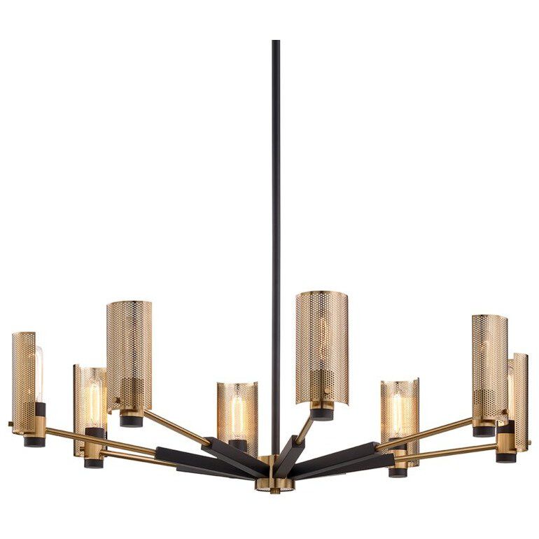 Pilsen 8 Light 40 inch Modern Bronze And Aged Brass Chandelier Ceiling Light