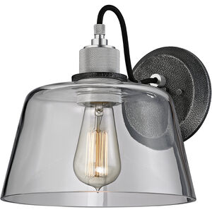 Audiophile 1 Light 10 inch Old Silver And Polished Alumin Wall Sconce Wall Light, Clear Glass