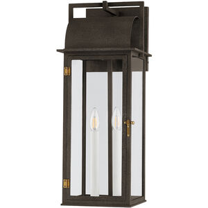 Bohen 2 Light 24.25 inch French Iron/Patina Brass Exterior Wall Sconce