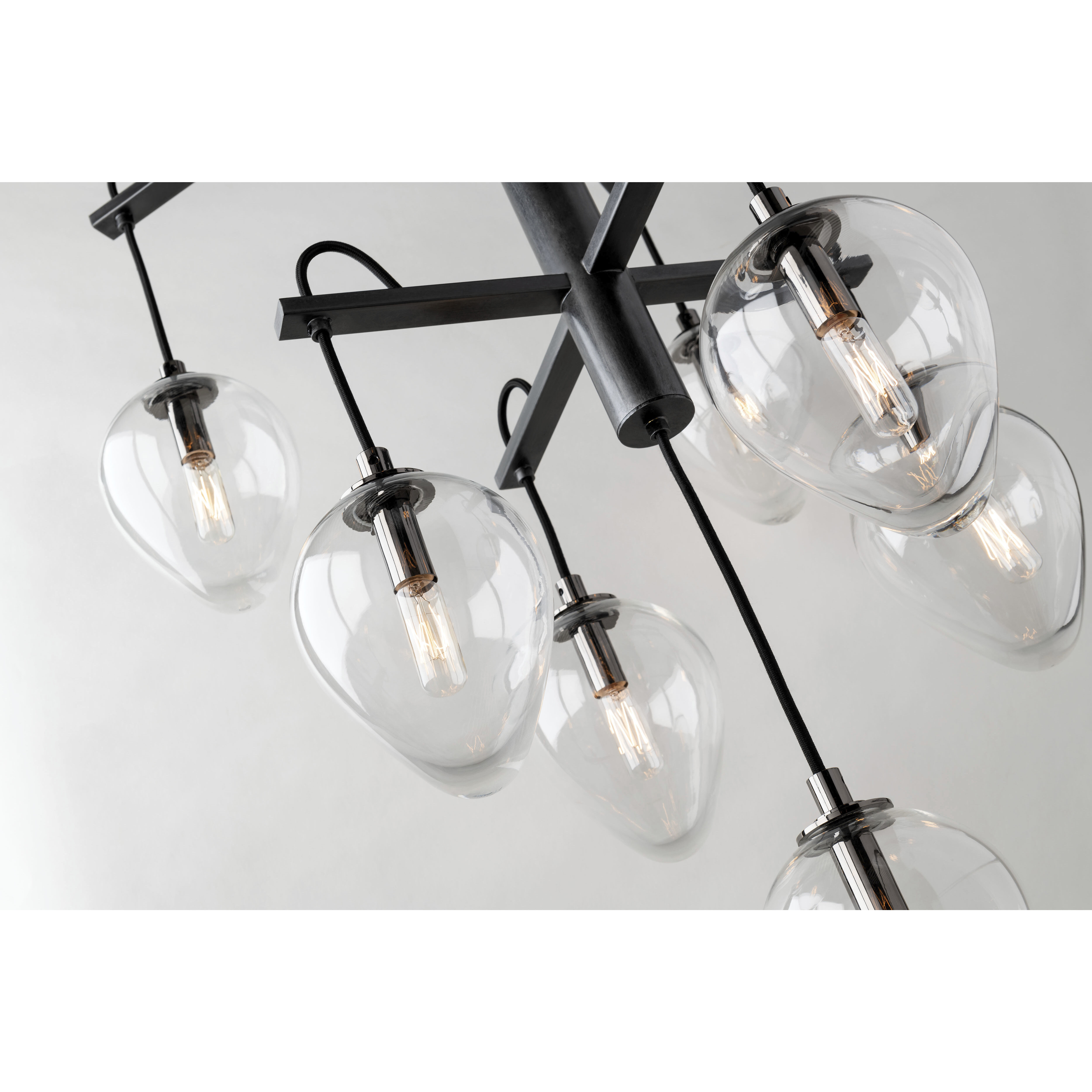 Brixton 13 Light 36 inch Gun Metal With Smoked Chrome Chandelier Ceiling  Light