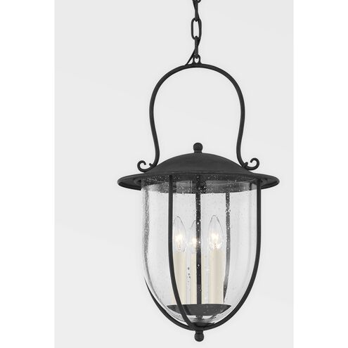 Monterey County 3 Light 13 inch French Iron Exterior Pendant, Small