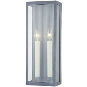 Vail 2 Light 17 inch Weathered Zinc Outdoor Wall Sconce