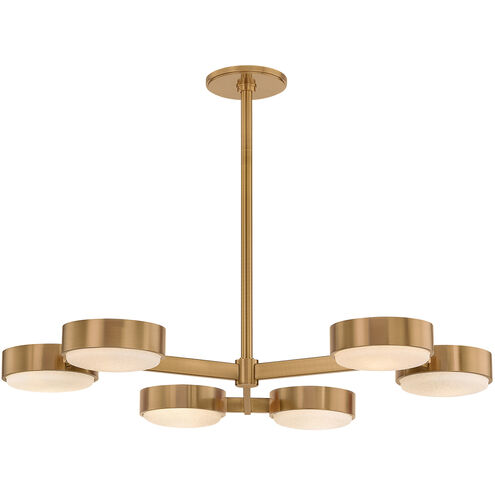 Rory 6 Light 40 inch Patina Brass Semi Flush Ceiling Light