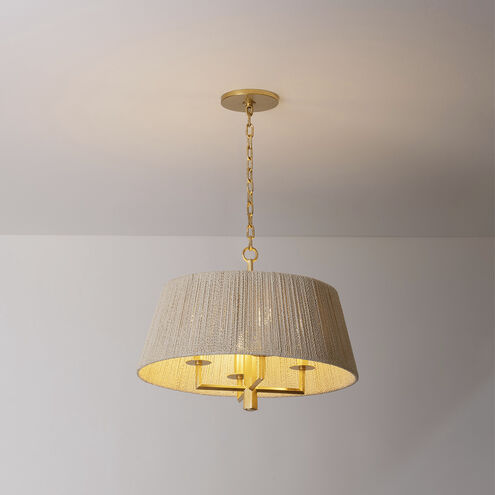 Azar 4 Light 20.5 inch Vintage Gold Leaf Pendant Ceiling Light