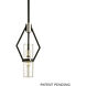 Raef 1 Light 7 inch Textured Black/Polished Nickel Pendant Ceiling Light
