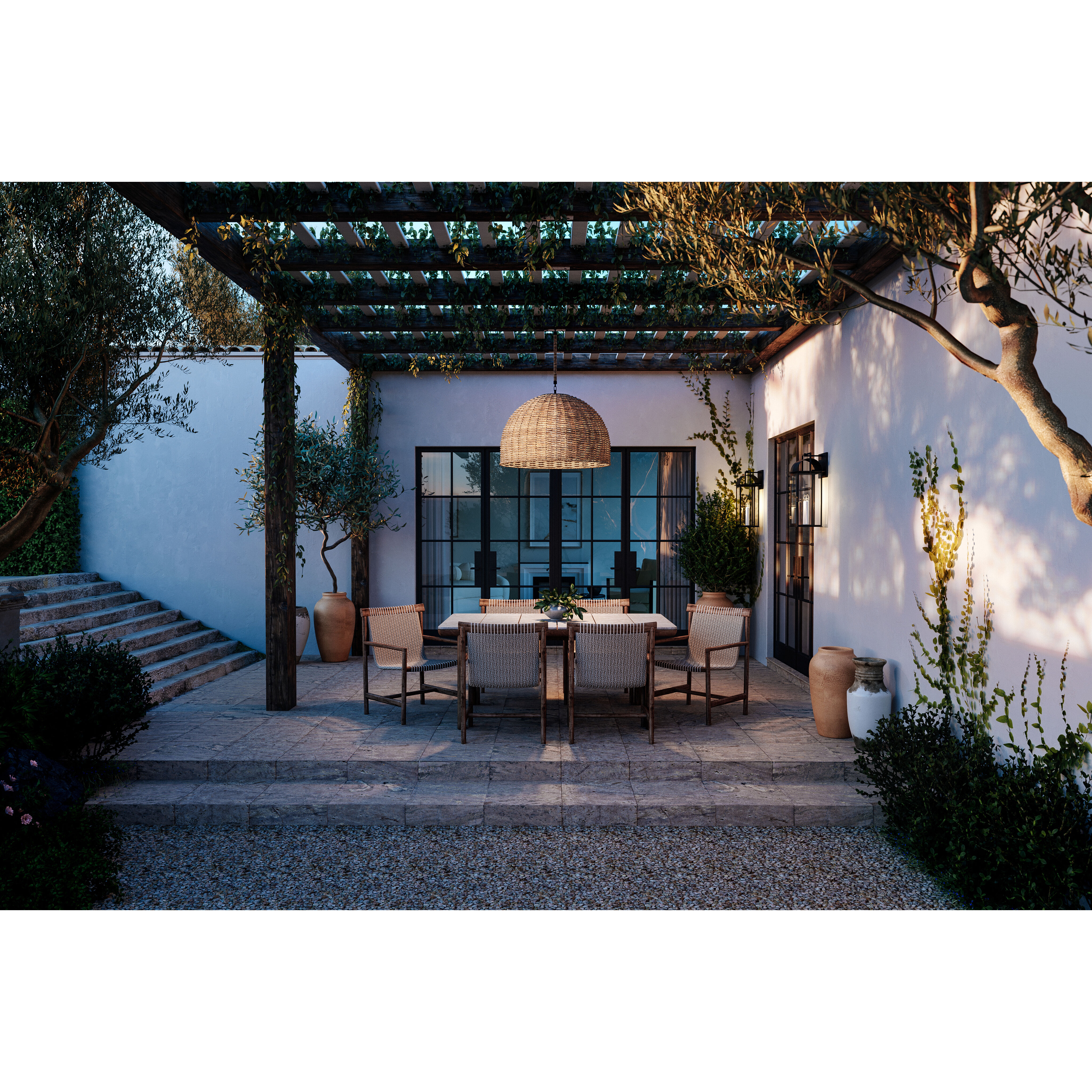 Huxley 5 Light 34 inch Textured Bronze Pendant Ceiling Light