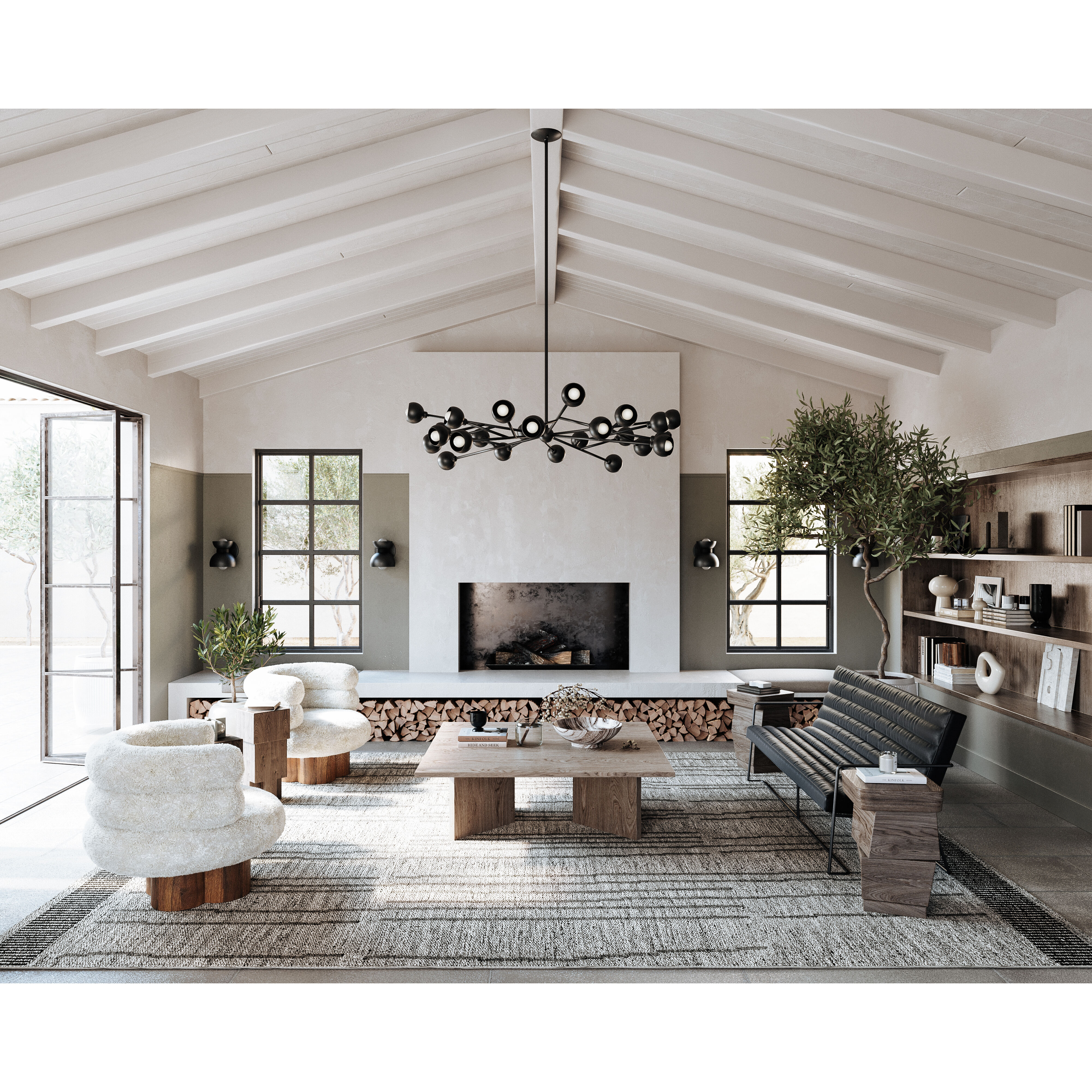 Colt 24 Light 55 inch Soft Black Chandelier Ceiling Light