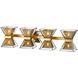 Expression 8 Light 27.5 inch Gold Leaf Bath and Vanity Wall Light