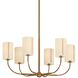 Teddy 6 Light 30 inch Patina Brass Chandelier Ceiling Light