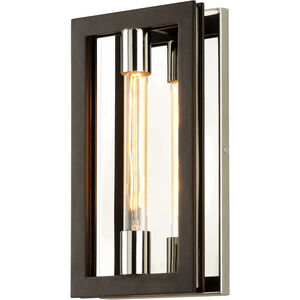 Enigma 1 Light 8 inch Bronze With Polished Stainless ADA Wall Sconce Wall Light