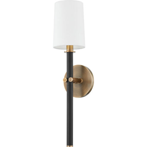 Belvedere 1 Light 4.75 inch Patina Brass/Textured Black Wall Sconce Wall Light