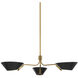 Sacramento 3 Light 44 inch Patina Brass/Soft Black Chandelier Ceiling Light 