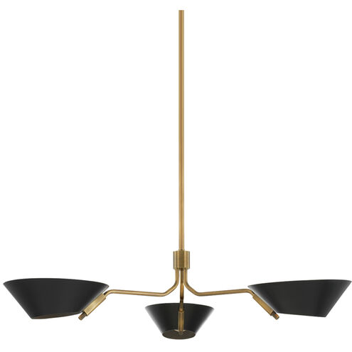 Sacramento 3 Light 44 inch Patina Brass/Soft Black Chandelier Ceiling Light