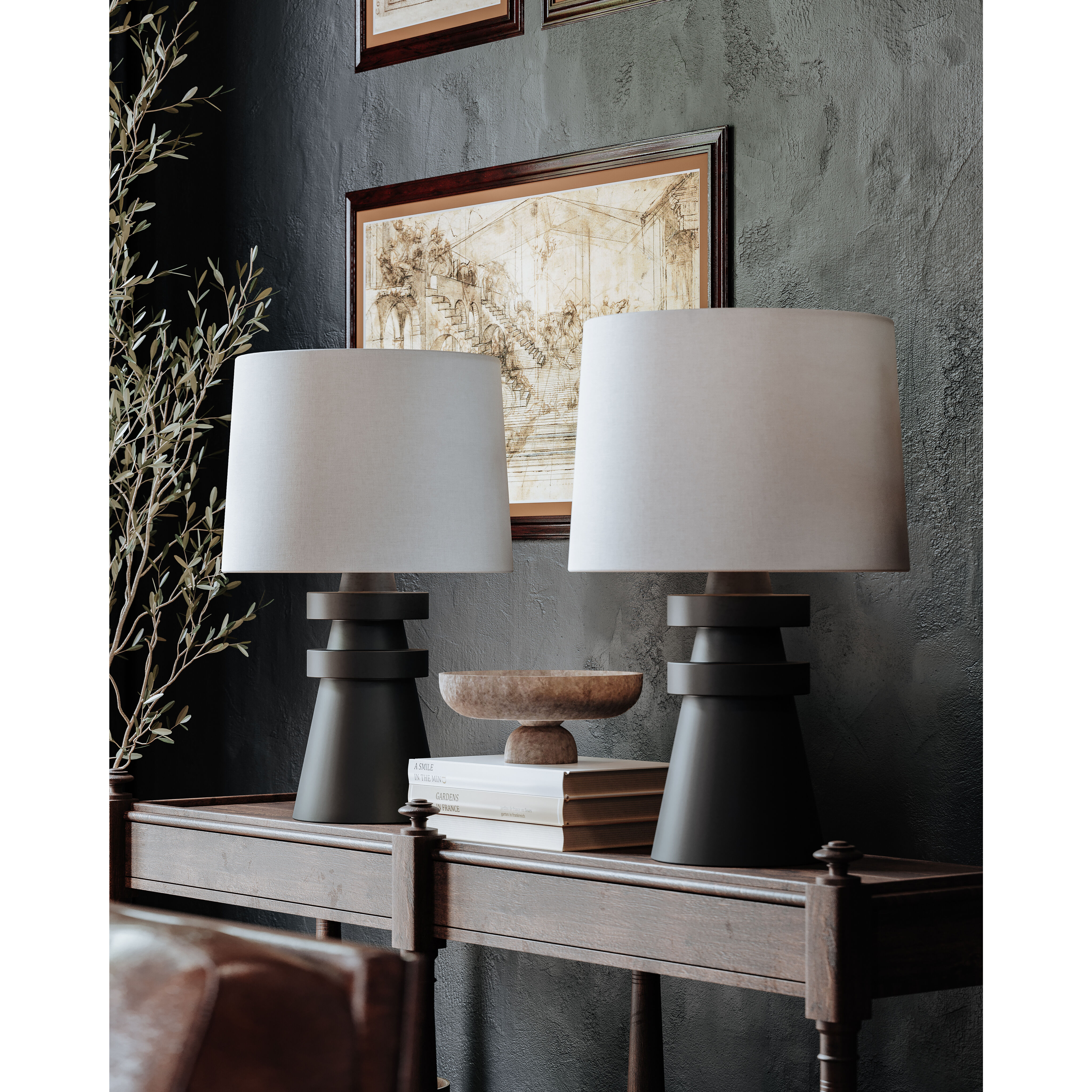 Grover 25.25 inch 15.00 watt Patina Brass Table Lamp Portable Light