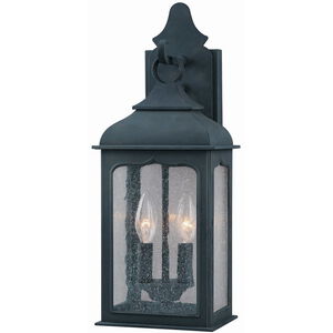 Henry Street 2 Light 18.5 inch Colonial Iron Outdoor Wall Sconce
