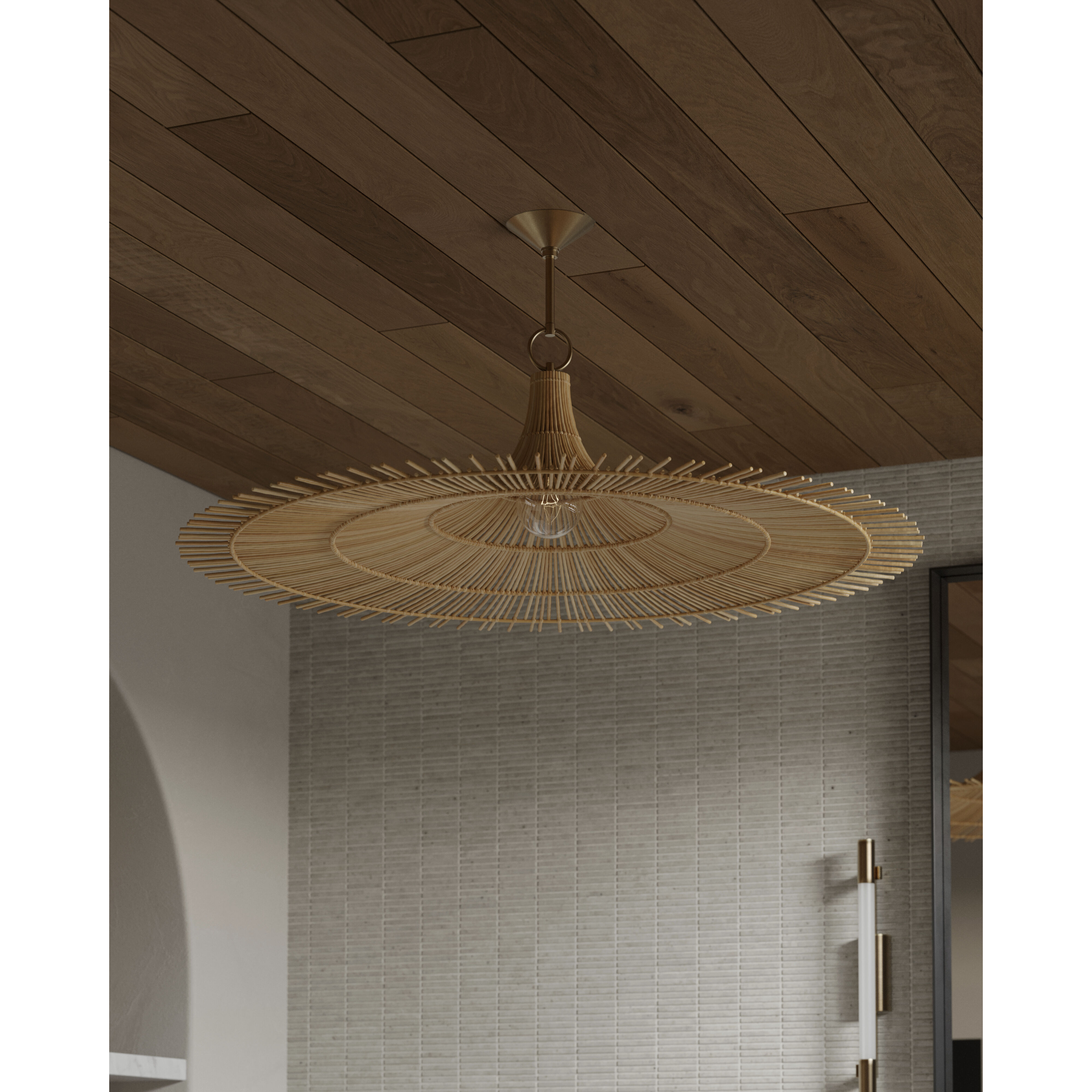 Costa Mesa 1 Light 50 inch Vintage Gold Leaf Pendant Ceiling Light