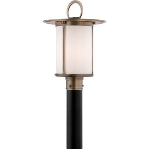 Wright 1 Light 17 inch Antique Brass Post in Incandescent