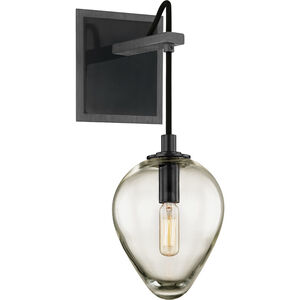 Brixton 1 Light 5.75 inch Graphite and Black Chrome Wall Sconce Wall Light