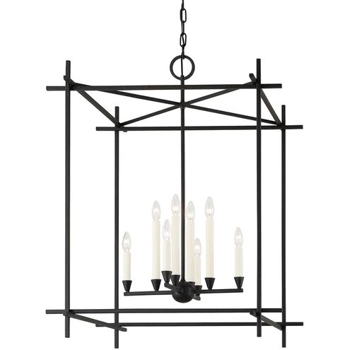 Huck 8 Light 29.75 inch Black Iron Pendant Ceiling Light