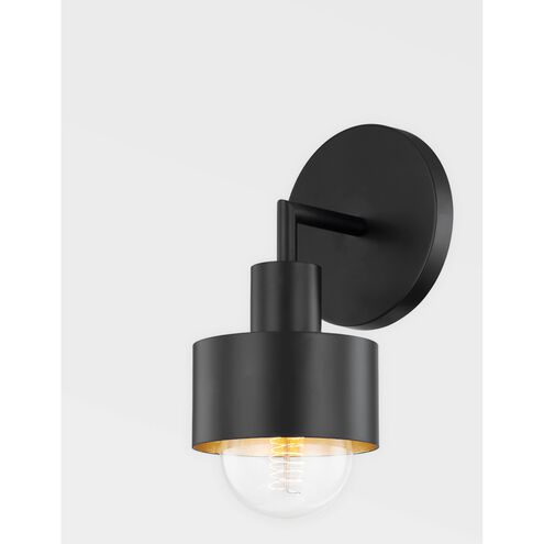 North 1 Light 5 inch Soft Black/Gold Leaf Wall Sconce Wall Light