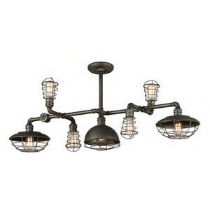 Conduit 7 Light 46.5 inch Aged Pewter Linear Pendant Ceiling Light