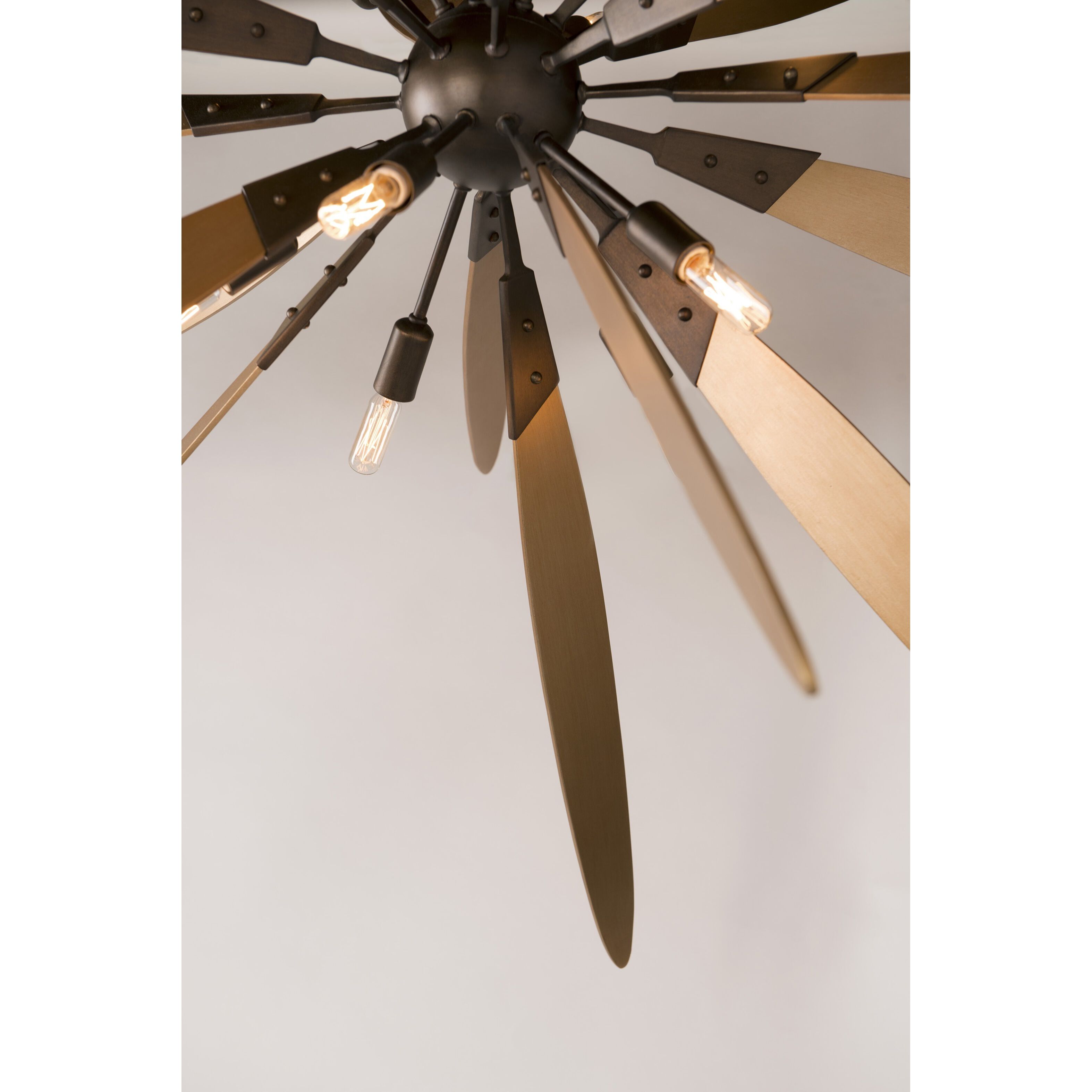 Dragonfly 10 Light 60 inch Bronze With Satin Leaf Chandelier Ceiling Light