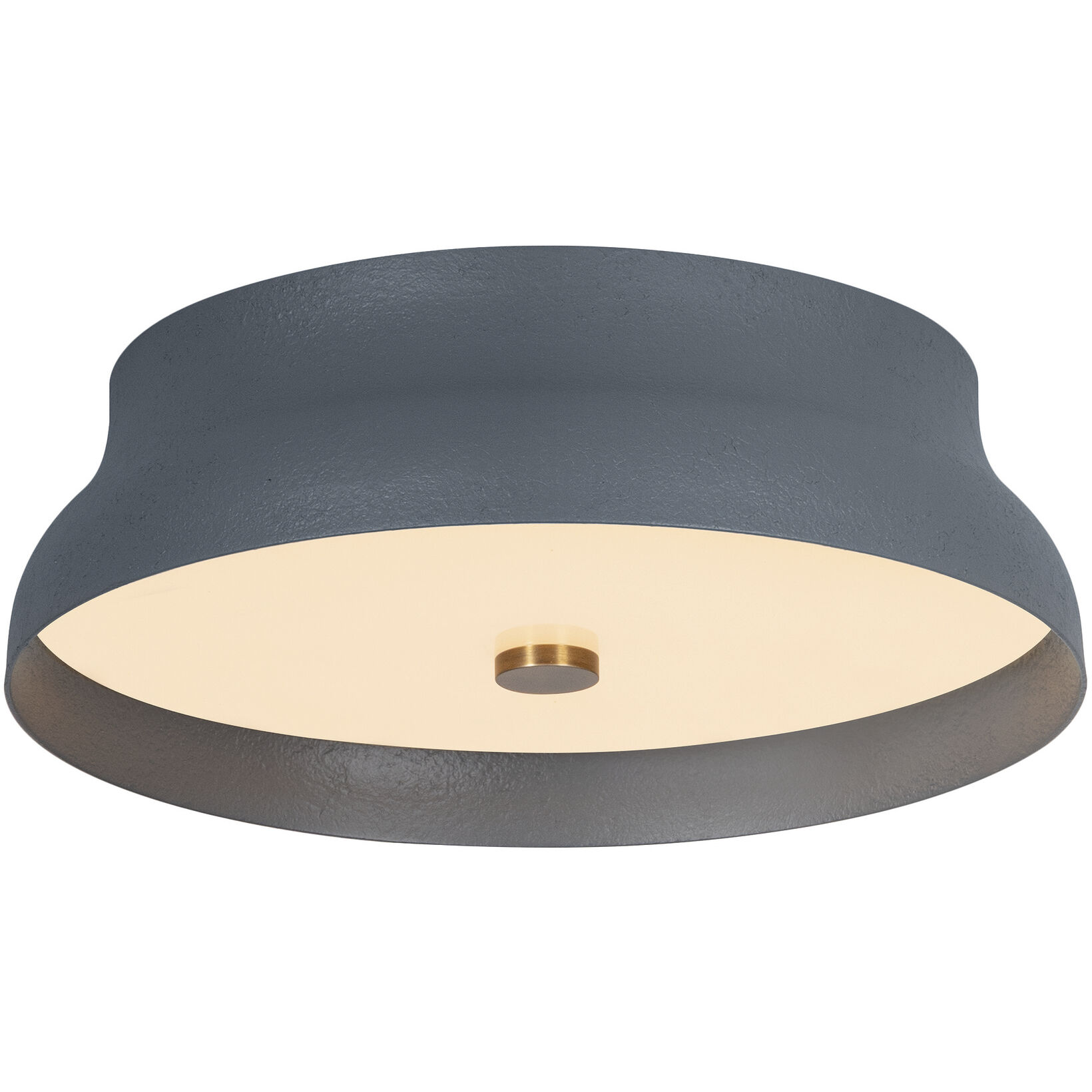 Shore LED 12 inch Patina Brass and Slate Gesso Flush Mount Ceiling Light